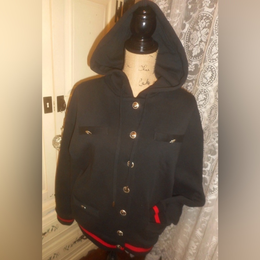 MAJE "PARADISE PARIS " RED SEQUIN
EMBELLISHED HOODED JACKET S (French size 1)